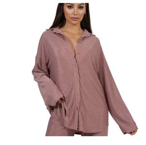 SLA the Label Honey Glitter Shirt in size L